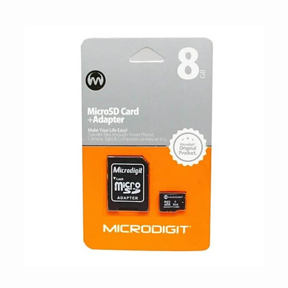 MICRODIGIT 8GB microSD Card with Adapter