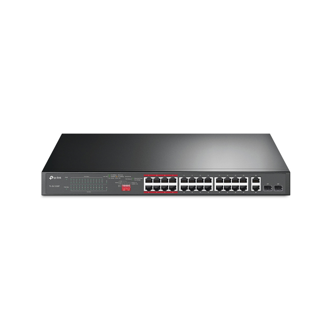 TP-Link TL-SL1226P 24-Port 10/100Mbps + 2-Port Gigabit Unmanaged PoE+ Switch