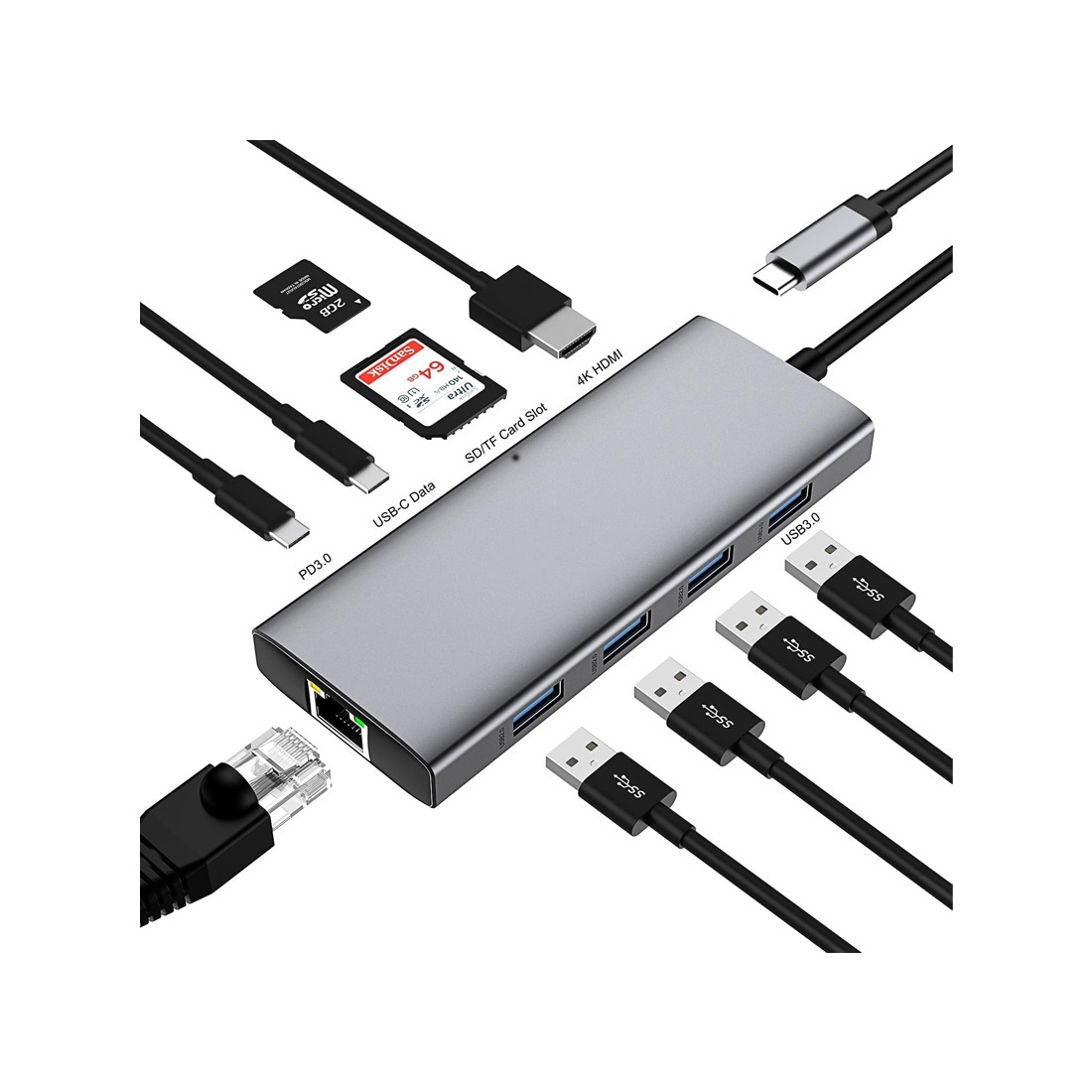 Type-C to HDTV 10-in-1 Adapter