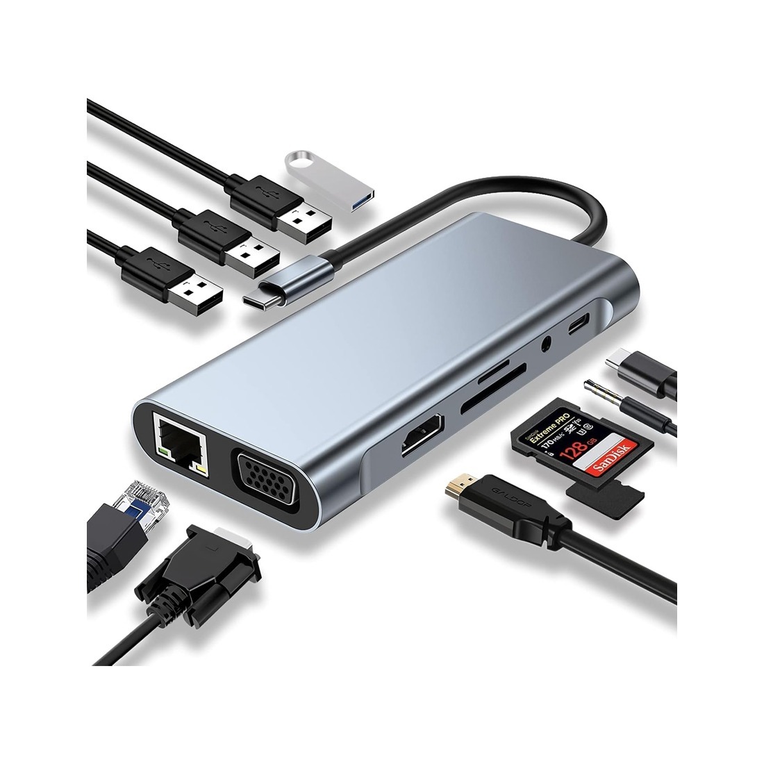 USB C to LAN Cable 11 In 1