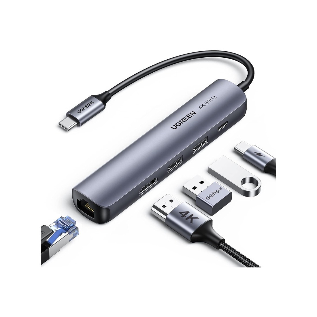 USB C to LAN Cable 5 In 1